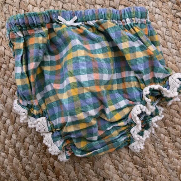 Pink Chicken‎ Dress Cotton Green Ruffles Country 3-6mos Boho Long Sleeves - Picture 4 of 7